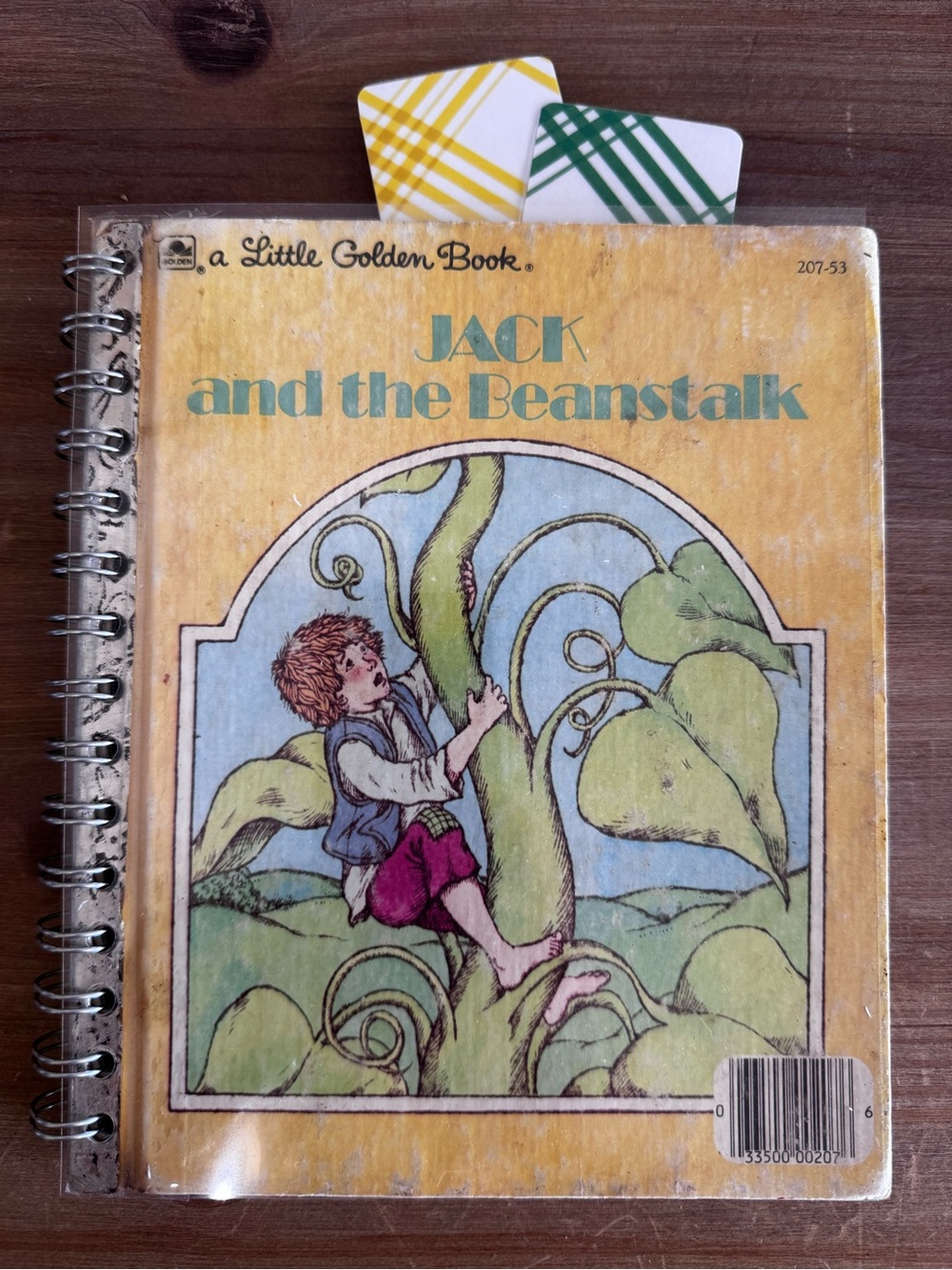 Jack and the Beanstalk Spiral Notebook - upcycled little golden book